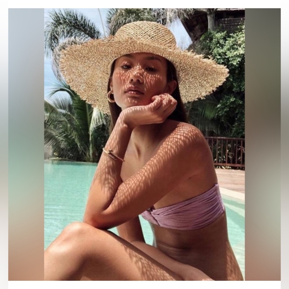 🪞 NEW lack of color sunny dip fray boater large hat
